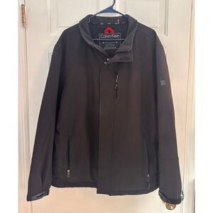 Calvin Klein Black Soft Shell Performance JacketWind Phone pocket 4-Way Stretch